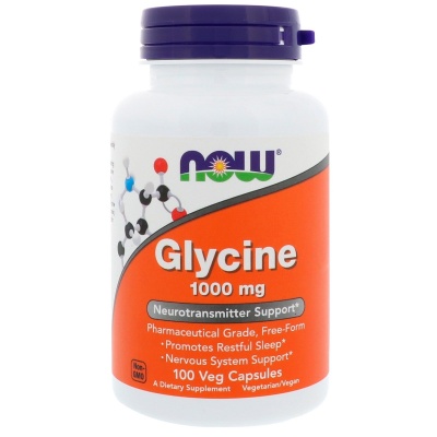 Аминокислота NOW Glycine 1000 мг 100 капсул