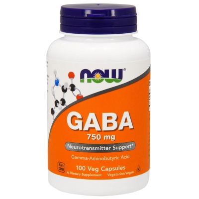 Антиоксидант NOW Gaba 750 мг 100 капсул