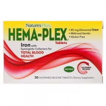 Витамины Natures Plus Hema-Plex Iron 30 таблеток