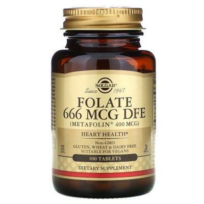 Витамины Solgar Folate 666 MCG DFE 100 таблеток