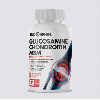 Хондропротектор ENDORPHIN Glucosamine + Chondroitin + MSM 90 таблеток