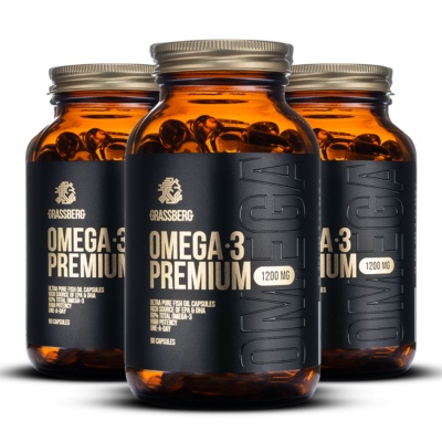 Антиоксидант Grassberg Omega Premium 1200 мг 90 кап