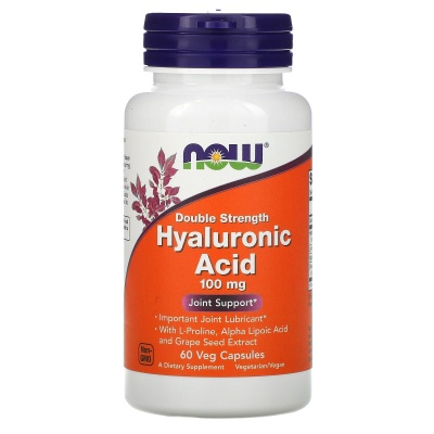 Гиалуроновая кислота NOW Hyaluronic Acid 100 мг 60 капсул