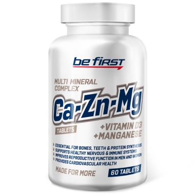 Витамины Be First Ca-Zn-Mg 60 таблеток
