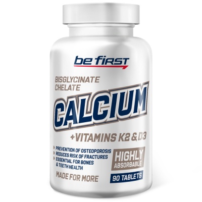 Витамины Be First Calcium bisglycinate chelate + K2 + D3 90 таблеток