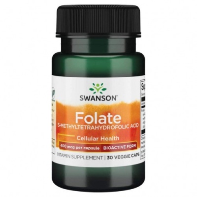 Аминокислота Swanson Folate 400 мг 30 капсул