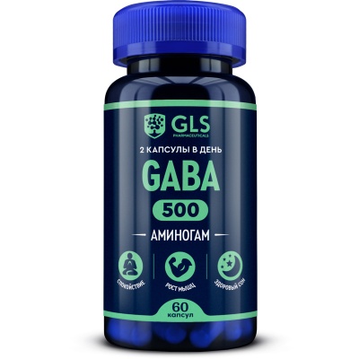 Аминокислота GLS Pharmaceuticals Gaba 500 мг 60 капсул