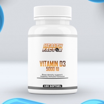 Витамины Health Factor Vitamin D3 5000 IU 180 капсул