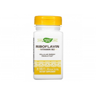 Витамины Nature`s Way Vitamin B2 Riboflavin 400 мг 30 таблеток