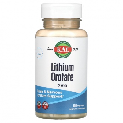 Антиоксидант KAL Lithium Orotate 5 мг 120 капсул