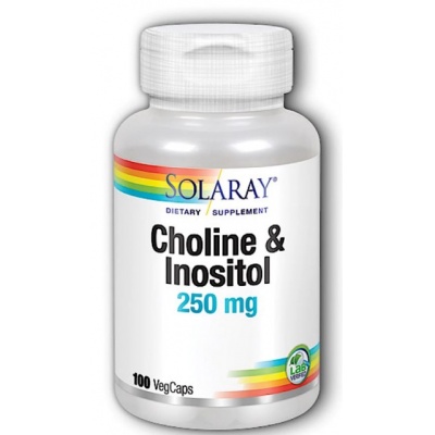 Витамины Solaray Choline + Inositol 250 мг 100 капсул