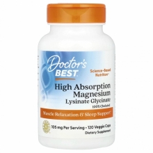 Витамины Doctor's Best Hi Abs Magnesium Lysinate Glycinate 120 капсул