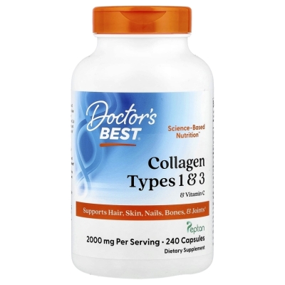 Коллаген Doctor's Best Collagen Types 1 and 3 with Peptan + Vitamin C 240 капсул